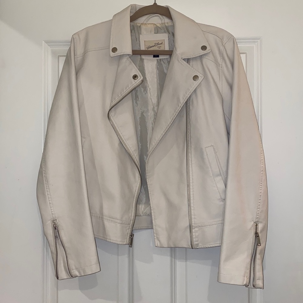 White Faux Leather Jacket